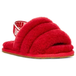 Sale Ugg Chaussons en Peau de Mouton Fluff Yeah rouges