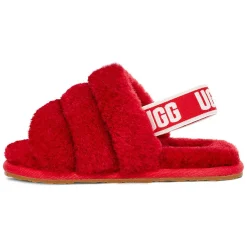Sale Ugg Chaussons en Peau de Mouton Fluff Yeah rouges