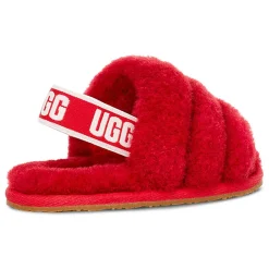 Sale Ugg Chaussons en Peau de Mouton Fluff Yeah rouges