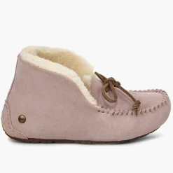 Hot Ugg Chaussons fourrés Laine en Velours de Cuir Alena roses