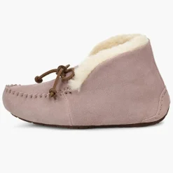 Hot Ugg Chaussons fourrés Laine en Velours de Cuir Alena roses