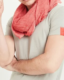 Homme Replay Chèche uni froissé rose - 120x190 cm