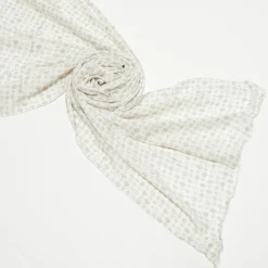 Clearance Hackett London Chèche en Laine mélangée imprimé écru - 180x50 cm