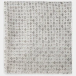 Clearance Hackett London Chèche en Laine mélangée imprimé écru - 180x50 cm