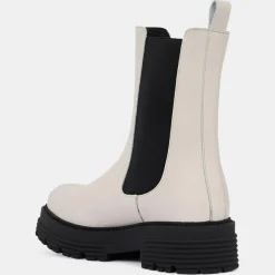 Sale Galeries Lafayette Chelsea boots en Cuir beiges - Talon 4 cm