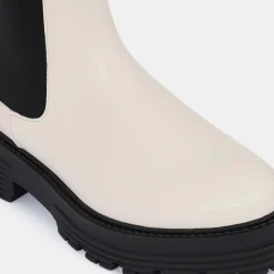 Sale Galeries Lafayette Chelsea boots en Cuir beiges - Talon 4 cm