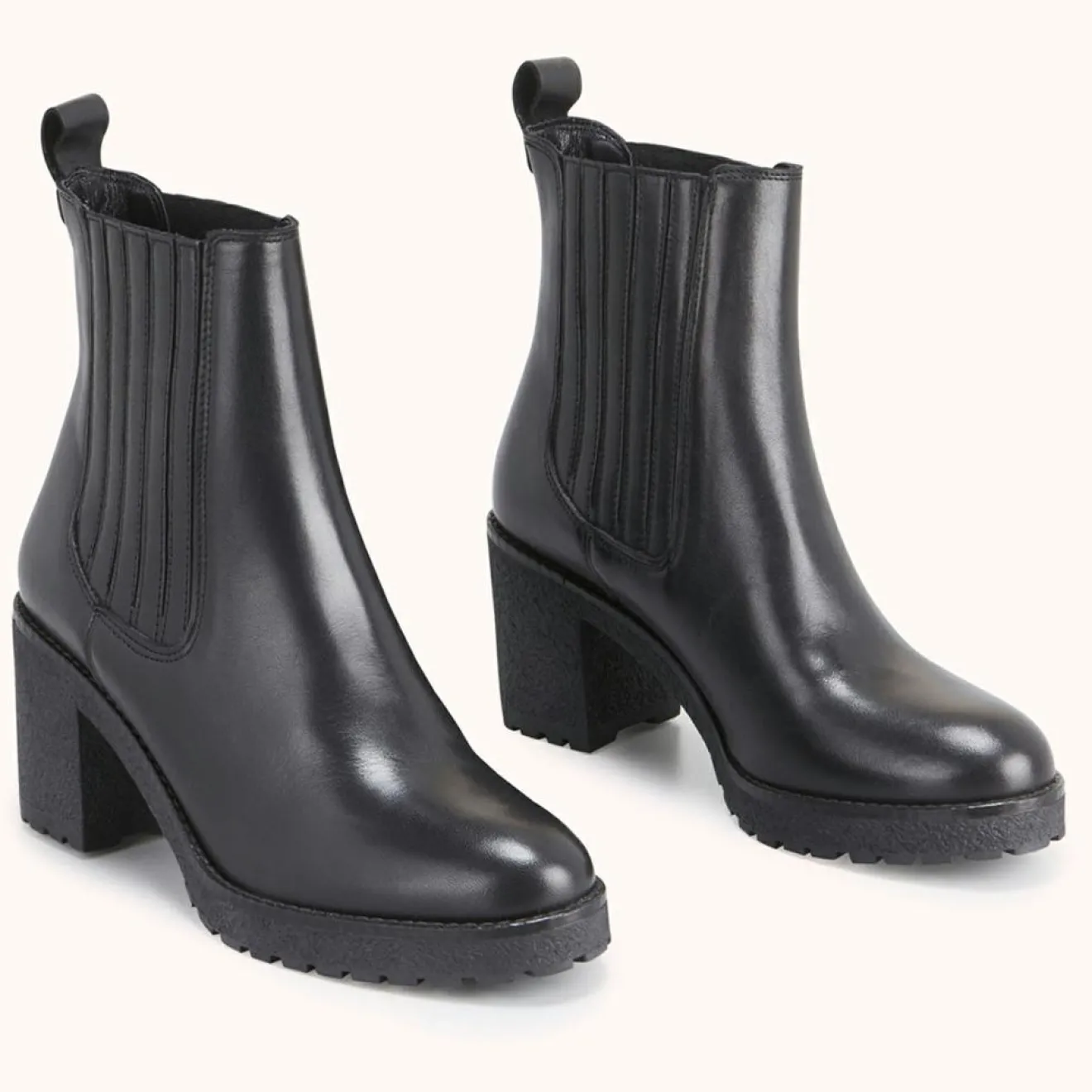 Discount Cosmoparis Chelsea boots en Cuir Bena noirs - Talon 7 cm