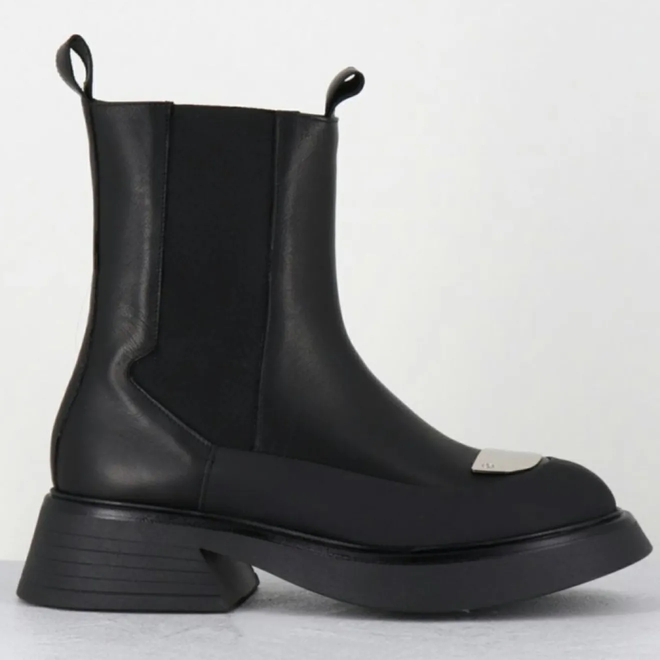 Hot Garrice Lab Chelsea Boots en Cuir bike noires