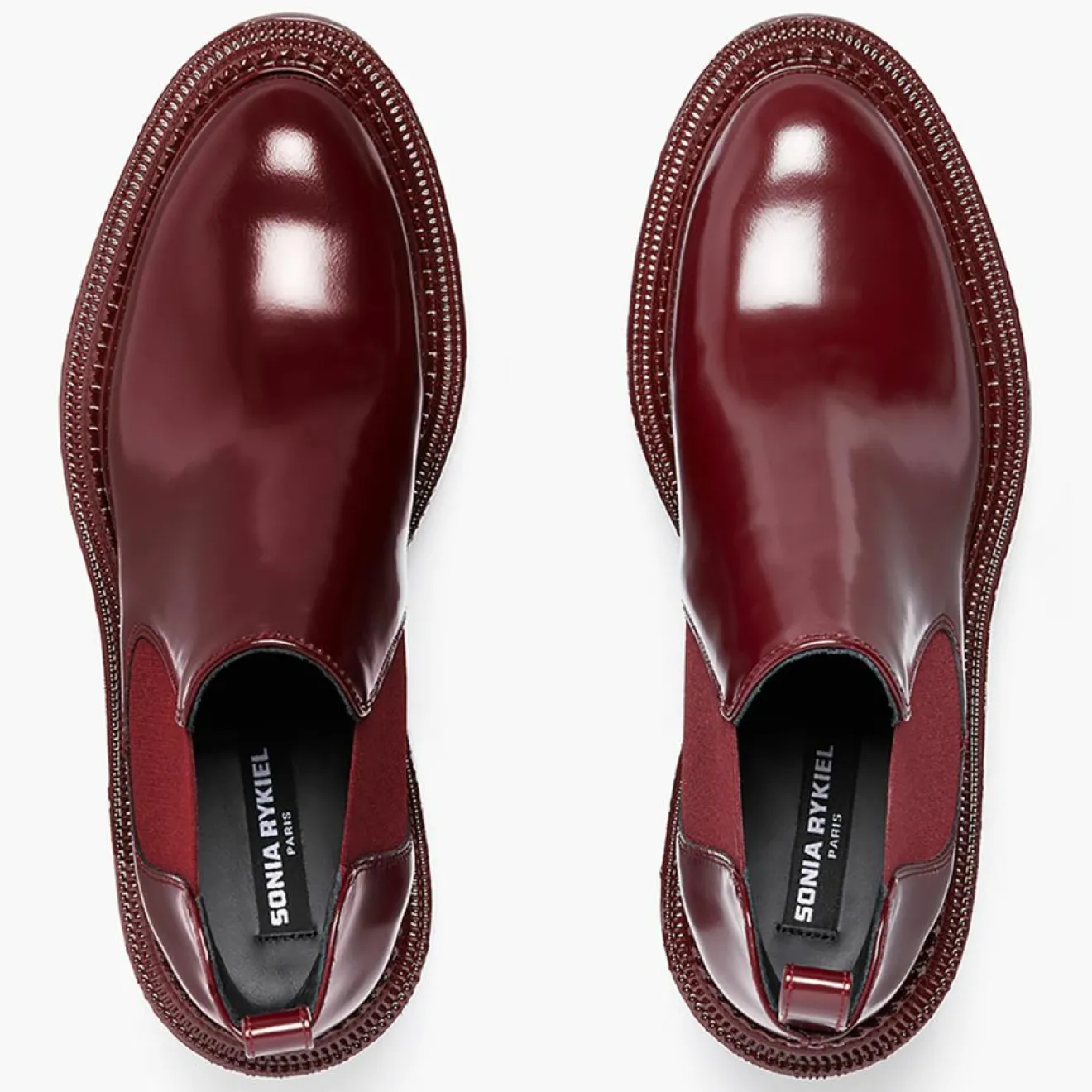 Femme Sonia Rykiel Chelsea boots en Cuir Montresor bordeaux - Talon 6 cm