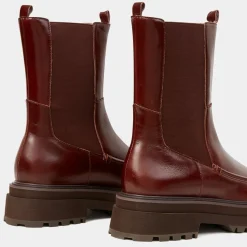 Sale Galeries Lafayette Chelsea Boots en Cuir semelle épaisse marron - Talon 4.5 cm
