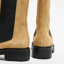 Discount Apologie Chelsea boots en Velours de Cuir Alice beiges