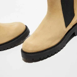 Discount Apologie Chelsea boots en Velours de Cuir Alice beiges