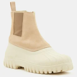 Hot Diemme Chelsea Boots en Velours de Cuir Balbi beiges