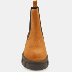 New Galeries Lafayette Chelsea boots semelle épaisse camel - Talon 4 cm
