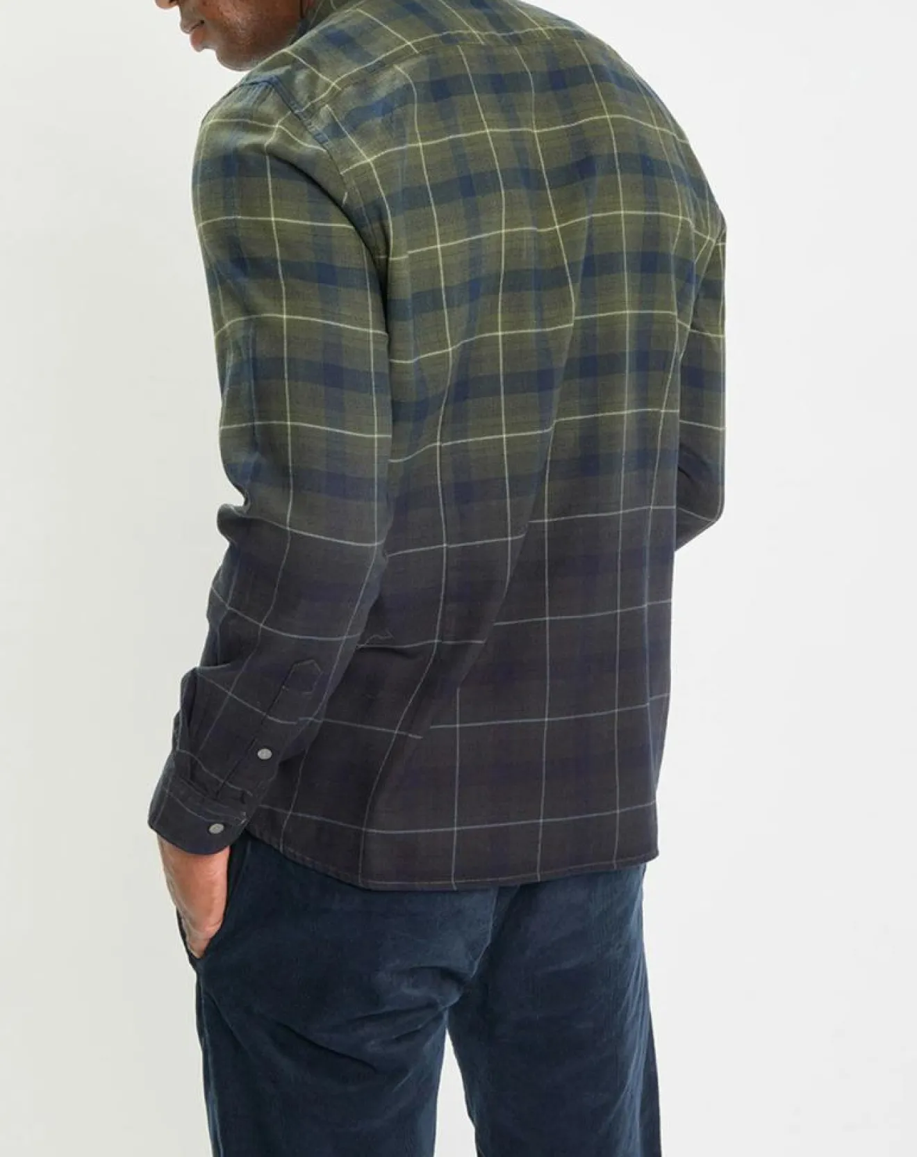 Clearance Marc O'Polo Chemise à Carreaux Degradé Sl kaki/bleu