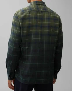 Clearance Marc O'Polo Chemise à Carreaux Degradé Sl kaki/bleu