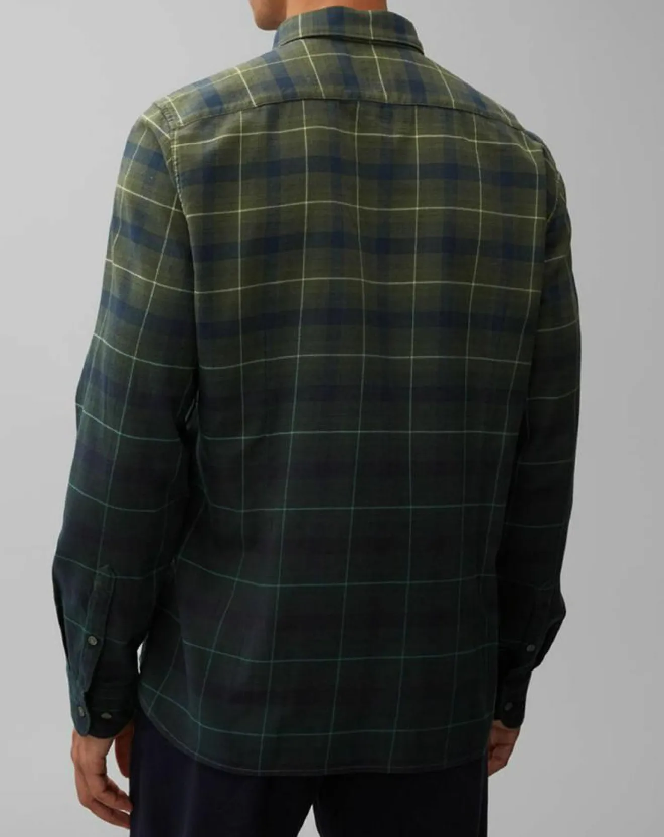 Clearance Marc O'Polo Chemise à Carreaux Degradé Sl kaki/bleu