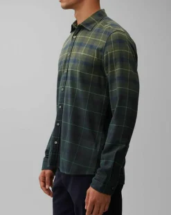 Clearance Marc O'Polo Chemise à Carreaux Degradé Sl kaki/bleu