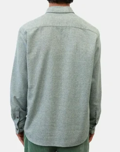 Clearance Marc O'Polo Chemise 100% Coton Bio Regular Fit chinée verte