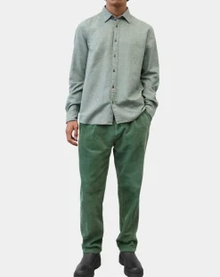 Clearance Marc O'Polo Chemise 100% Coton Bio Regular Fit chinée verte