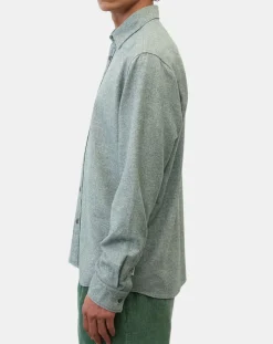 Clearance Marc O'Polo Chemise 100% Coton Bio Regular Fit chinée verte