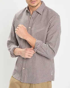 Homme Marc O'Polo Chemise 100% Coton Bio Regular Fit multicroix blanc/violet