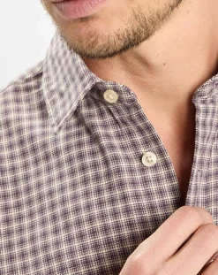 Homme Marc O'Polo Chemise 100% Coton Bio Regular Fit multicroix blanc/violet