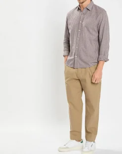 Homme Marc O'Polo Chemise 100% Coton Bio Regular Fit multicroix blanc/violet