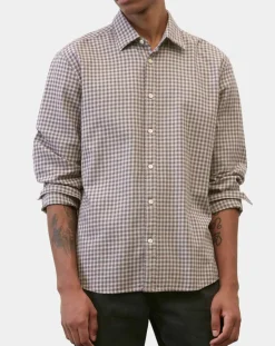 Homme Marc O'Polo Chemise 100% Coton Bio Regular Fit multicroix blanc/violet