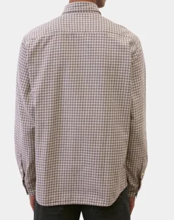 Homme Marc O'Polo Chemise 100% Coton Bio Regular Fit multicroix blanc/violet