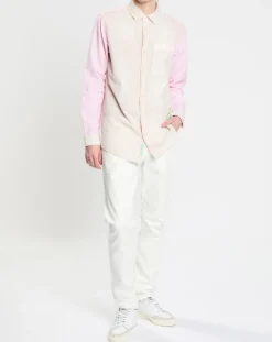 New Scotch & Soda Chemise 100% Coton Bio Regular Fit Seersuck à rayures rose/beige