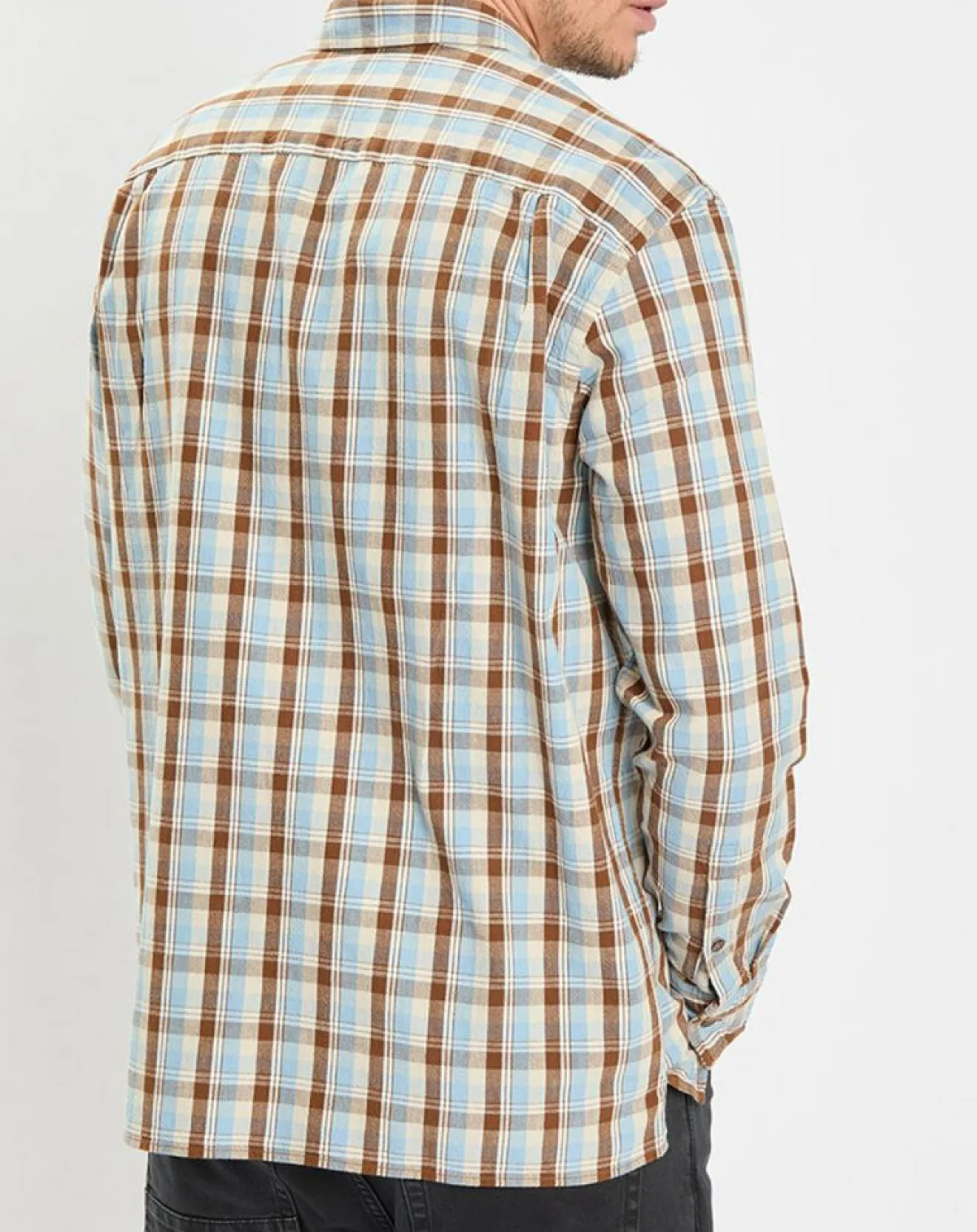 Best Marc O'Polo Chemise 100% Coton Bio Relaxed Fit à carreaux bleu/marron