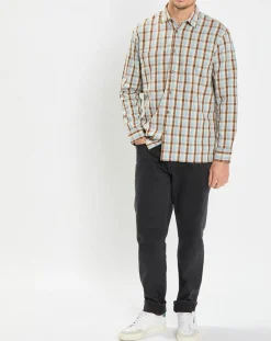 Best Marc O'Polo Chemise 100% Coton Bio Relaxed Fit à carreaux bleu/marron