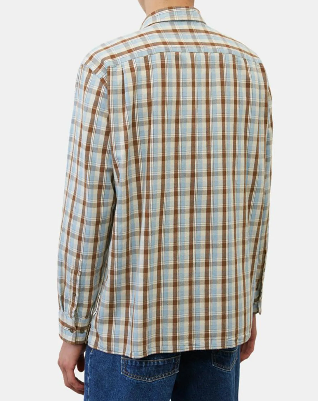 Best Marc O'Polo Chemise 100% Coton Bio Relaxed Fit à carreaux bleu/marron