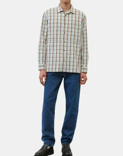 Best Marc O'Polo Chemise 100% Coton Bio Relaxed Fit à carreaux bleu/marron