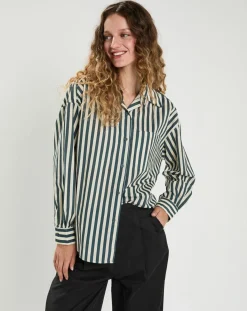 Clearance The Korner Chemise Emy bleu/crème