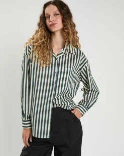 Clearance The Korner Chemise Emy bleu/crème