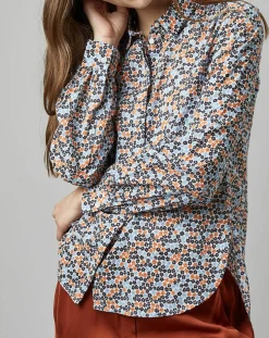 Femme Marc O'Polo Chemise à Fleurs orange/bleu