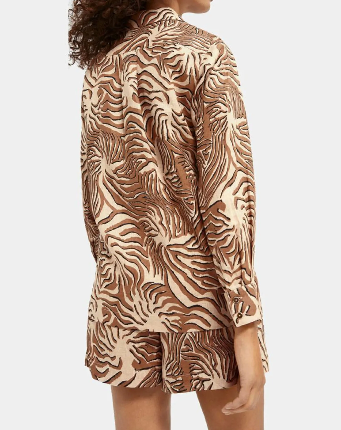 Femme Scotch & Soda Chemise 100% Lin imprimée corail beige