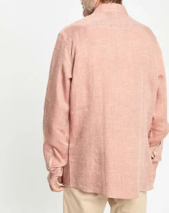 Best Hackett London Chemise 100% Lin Slim Fit double poche orange moyen