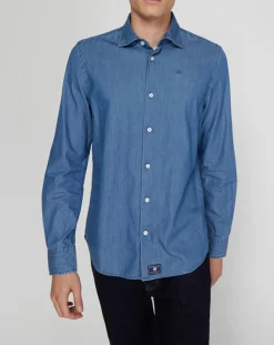 Homme North Sails Chemise ajustée chambray bleu denim