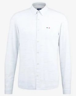 Sale Oxbow Chemise ajustée Crena à fines rayures écru/noir