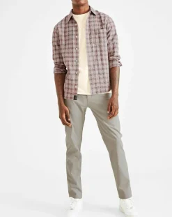 Homme Dockers Chemise Alpha Icon Slim Fit à carreaux bleu/rouge