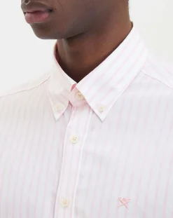 Homme Hackett London Chemise baton large à rayures rose/blanc