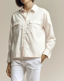 Best Devernois Chemise Canada à petits carreaux rose poudré