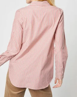 Hot Karl Marc John Chemise Candeur à rayures terracotta