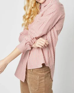 Hot Karl Marc John Chemise Candeur à rayures terracotta