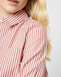 Hot Karl Marc John Chemise Candeur à rayures terracotta