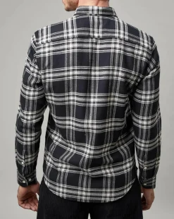 Homme Marc O'Polo Chemise Carreaux Double Poches Oversize noir/blanc