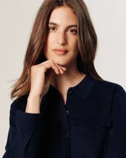 Best Rodier Chemise Cassis poches poitrine bleu nuit